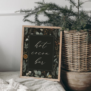 Poster Panneau de la barre de cacao chaude de Noël botani