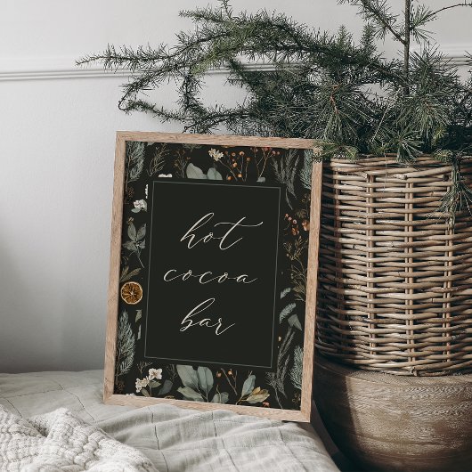 Poster Panneau de la barre de cacao chaude de Noël botani