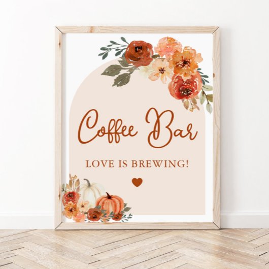 Poster Panneau de la barre de café Citrouille Fall in Lov