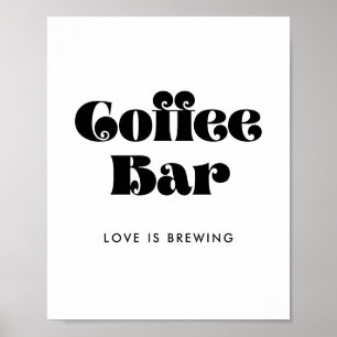 Poster Panneau de la barre de café vintage rétro Script