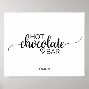 Poster Panneau de la barre de chocolat chaud Calligraphie