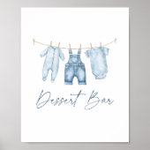 Poster Panneau de la barre de dessert du Baby shower Blue (Devant)