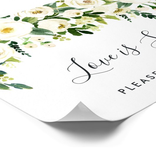 Poster Panneau de la barre de dessert du Mariage de fleur (Coin)