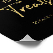 Poster Panneau de la barre de dessert Gold Black (Coin)