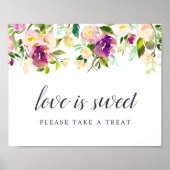 Poster Panneau de la barre de dessert Mariage en fleurs v (Devant)