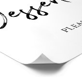 Poster Panneau de la barre de dessert noir et blanc (Coin)