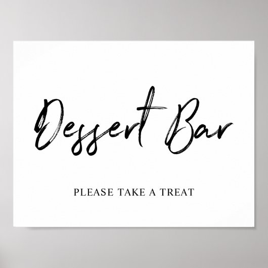 Poster Panneau de la barre de dessert noir et blanc (Devant)