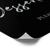 Poster Panneau de la barre de dessert Silver Modern Brush (Coin)