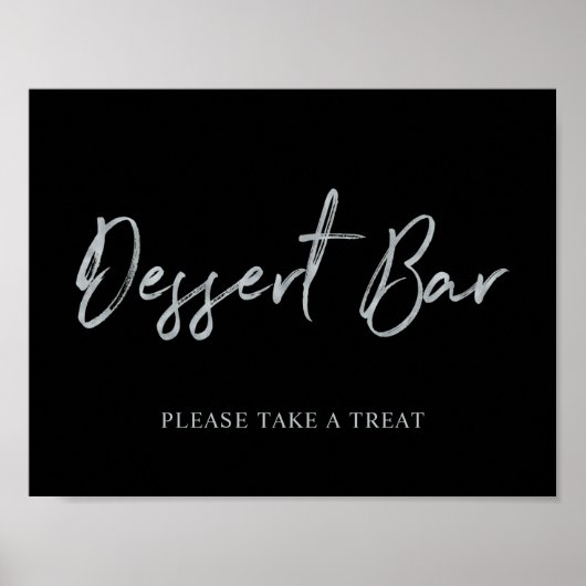 Poster Panneau de la barre de dessert Silver Modern Brush (Devant)