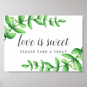 Poster Panneau de la barre de desserts Mariage de l'aquar