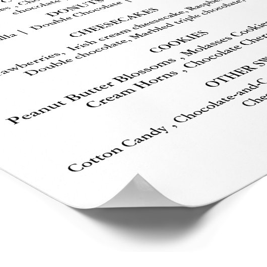 Poster Panneau de la barre de desserts mariage minimalist (Coin)