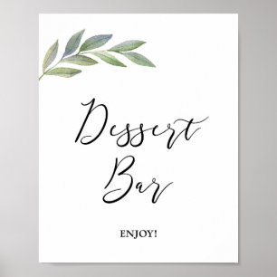 Poster Panneau de la barre de desserts Olive Feuille de v