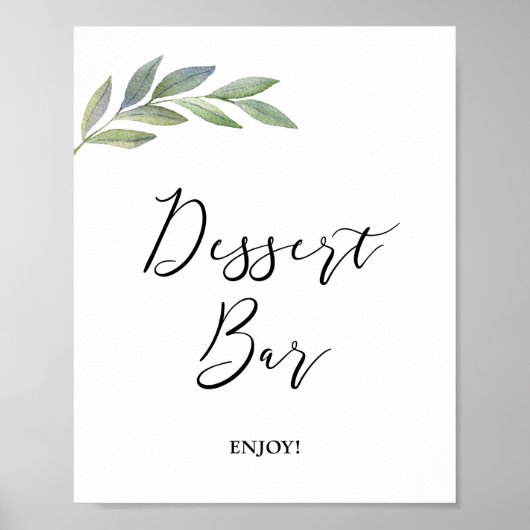 Poster Panneau de la barre de desserts Olive Feuille de v (Devant)