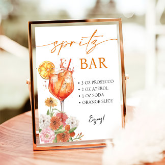 Poster Panneau de la barre de Fête des mariées Aperol Spr
