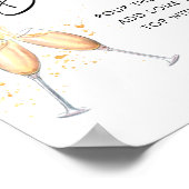 Poster Panneau de la barre de Fête des mariées de script  (Coin)