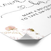 Poster Panneau de la barre de Fête des mariées Fleurs Ros (Coin)