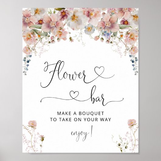 Poster Panneau de la barre de Fête des mariées Fleurs Ros (Devant)