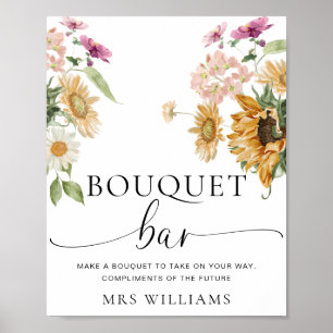 Poster Panneau de la barre de fleurs de fleurs de tournes