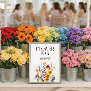 Poster Panneau de la barre de fleurs en Baby shower Fleur
