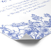 Poster Panneau de la barre de la Fête des mariées Florale (Coin)