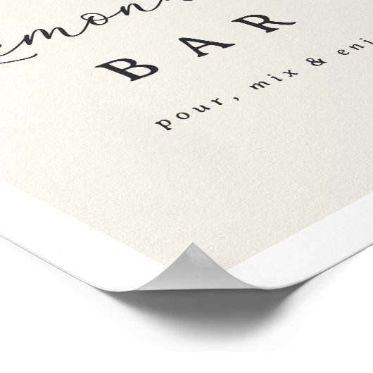 Poster Panneau de la barre de Lemonade - Décor imprimable (Coin)