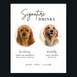 Poster Panneau de la barre de Mariage de la signature de<br><div class="desc">Inclure vos bébés à fourrure dans votre mariage avec ce joli panneau de signature mariage pour animaux de compagnie modifiable qui comporte un cadre circulaire pour présenter la photo de votre animal ainsi que votre boisson et recette mariage signature. Les panneaux de mariage imprimables sont la façon idéale d'imprimer vos...</div>