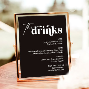 Poster Panneau de la barre de Mariage du menu Black Drink