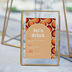 Poster Panneau de la barre de Mariage super les années 70