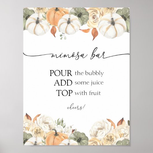 Poster Panneau de la barre de Mimosa d'automne rustique (Devant)