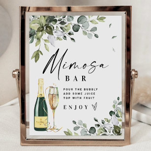 Poster Panneau de la barre de Mimosa Fête des mariées ver