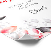 Poster Panneau de la barre de Mimosa rouge et gris (Coin)