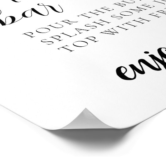 Poster Panneau de la barre de miniature Mimosa Script (Coin)