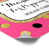 Poster Panneau de la barre de pop rose Noir Confetti (Coin)
