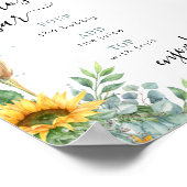 Poster Panneau de la barre de tournesol d'aquarelle (Coin)