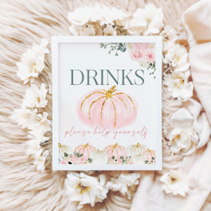 Poster Panneau de la barre des boissons Little Citrouille