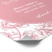 Poster Panneau de la barre des fleurs rose blanc (Coin)