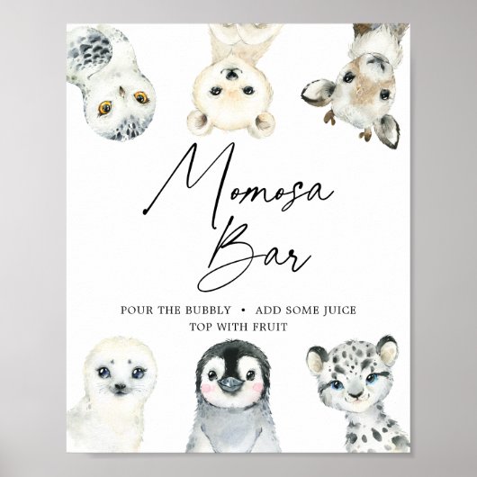 Poster Panneau de la barre du petit Baby shower arctique (Devant)