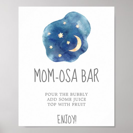 Poster Panneau de la barre Maman-osa Baby shower Lune et  (Devant)