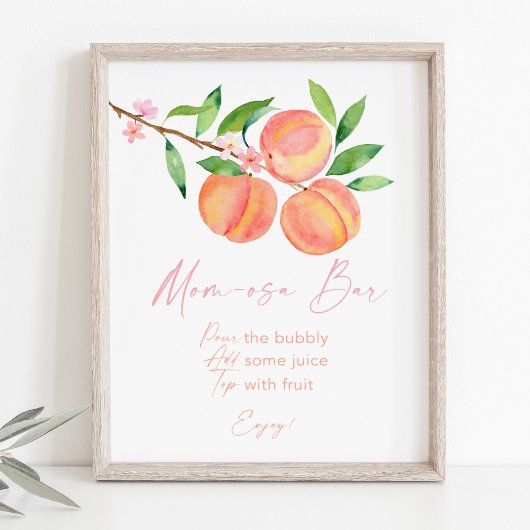 Poster Panneau de la barre Mimosa Baby shower de fleurs d