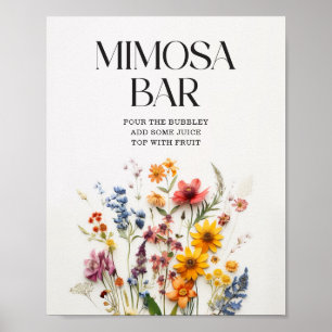 Poster Panneau de la barre Mimosa Baby shower Fleur sauva