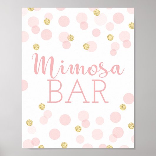 Poster Panneau de la barre Mimosa de Baby shower Confetti (Devant)