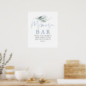 Poster Panneau de la barre Mimosa Feuille Dusty Blue Gree (Cuisine)