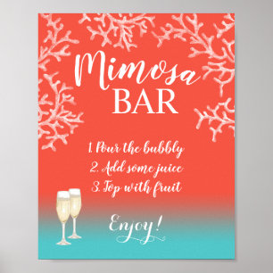 Poster Panneau de la barre Mimosa Plage tropicale Coral
