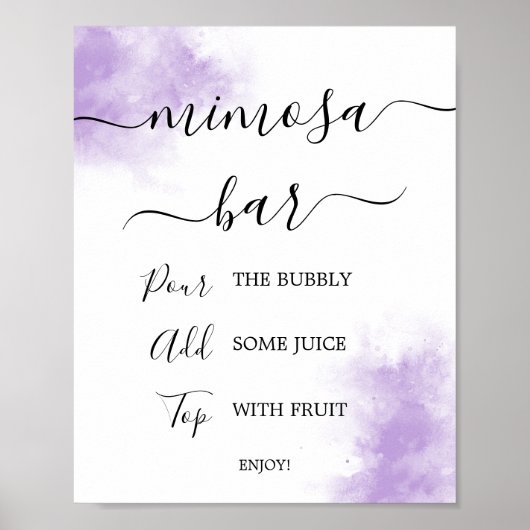 Poster Panneau de la barre Mimosa Watercolor (Devant)