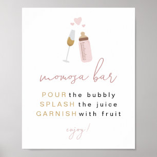 Poster Panneau de la barre Momosa ANDI Dusty Rose Poppin'