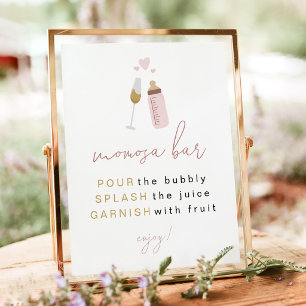 Poster Panneau de la barre Momosa ANDI Dusty Rose Poppin'