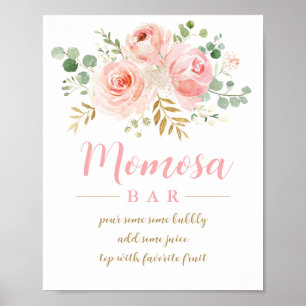 Poster Panneau de la barre Momosa rose pâle