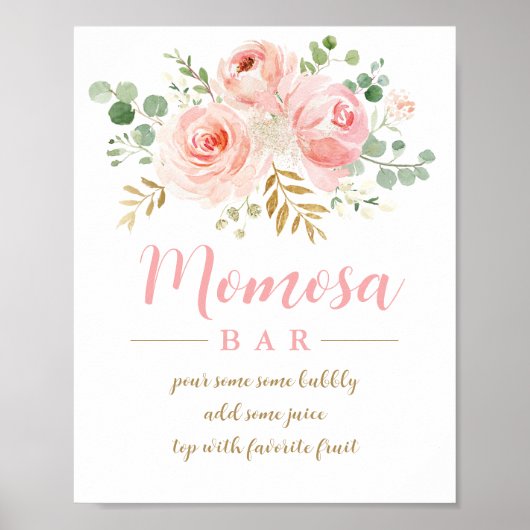 Poster Panneau de la barre Momosa rose pâle (Devant)