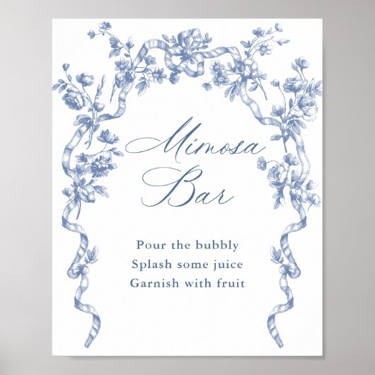 Poster Panneau de la barre Mosaïque Bleue Mimosa de coule (Devant)