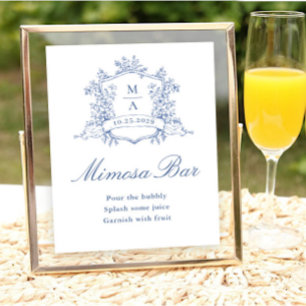 Poster Panneau de la barre Mosaïque Bleue Mimosa Ornée Vi